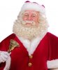 deluxe Santa beard & wig with curled mustache – on model